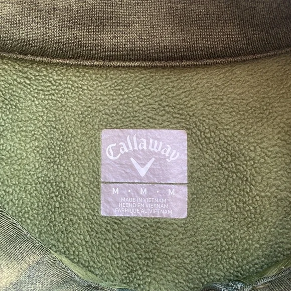 Callaway Men’s 1/4 Zip Pullover Olive Green M - Picture 4 of 5